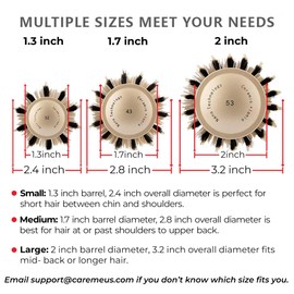 Boar Hair Thermal Blowout Brush for Blow-drying, Curling, Styling Short Hair (Chin to Neck Length), Small Ceramic Roller (1.3" Barrel, 2.4" with Bristles)