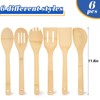 HANSGO 6PCS Bamboo Kitchen Utensils, Bamboo Spatula Spoons Kitchen Cooking