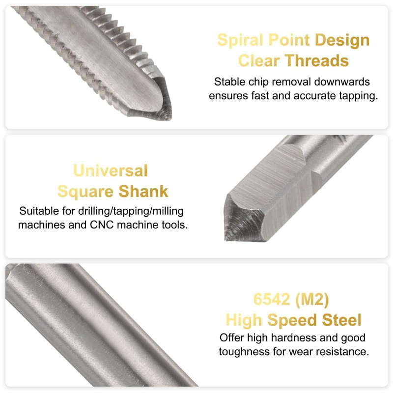 sourcing map 10-32 UNF B2 Spiral Point Thread Tap, Screw