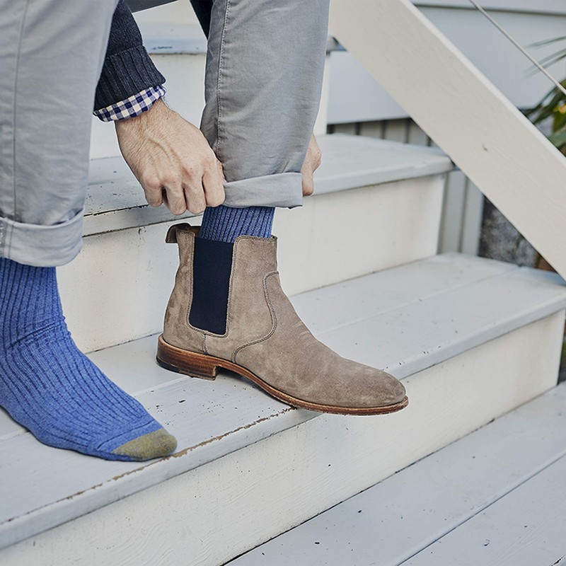 Gold Toe Calcetines Stanton Crew para hombre, varios pares, Chambray/Denim