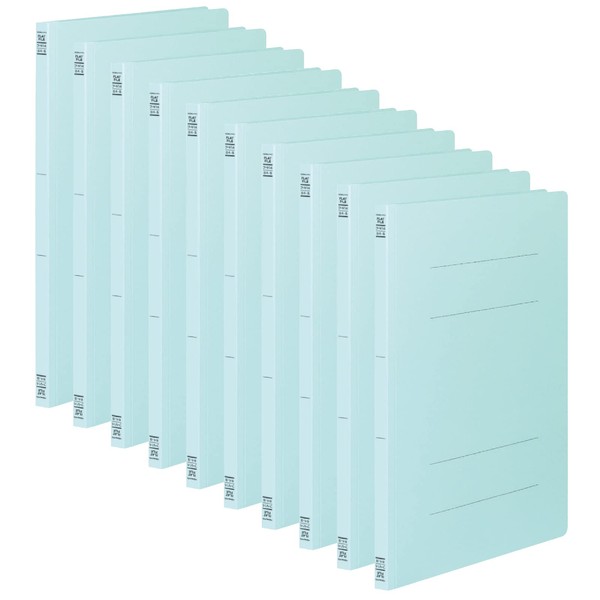 Kokuyo Fu-V14BX10 Flat File, Paper Cover, Resin Binder, 2 Holes, B4, Holds 150 Sheets, Blue, Set of 10