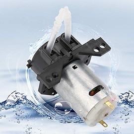 FTVOGUE Peristaltic Pump DC12 V / 24 V Dosing Pump DIY Peristaltic Hose Head for Aquarium Lab Chemical Analysis (Black 24 V 2 x 4)