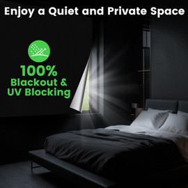 Inwee Window Blackout, 300 x 145 cm Blackout Roller Blind, No Drilling, Fits Any Window Shape, Interior Sun Protection Window Darkening, Heat Protection, Blackout Fabric for Skylights, Children's Room