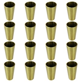 Geesatis 16 Pcs Solid Metal Table Foot Cover Cap Golden Round Furniture Leg Cover Height 2.5 inch Table Chair Sofa Feet Cover for Floor Protector