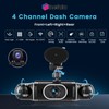 360° Dash Cam Front/Rear/Inside/Side 4-Channel Dash Camera FHD 1080P×4 Car