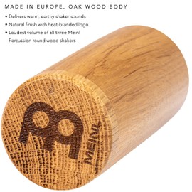 Meinl Percussion Round Wood Shaker - Loud - Musical Instrument with Loud Sound - Oak Wood, Natural (SH59)