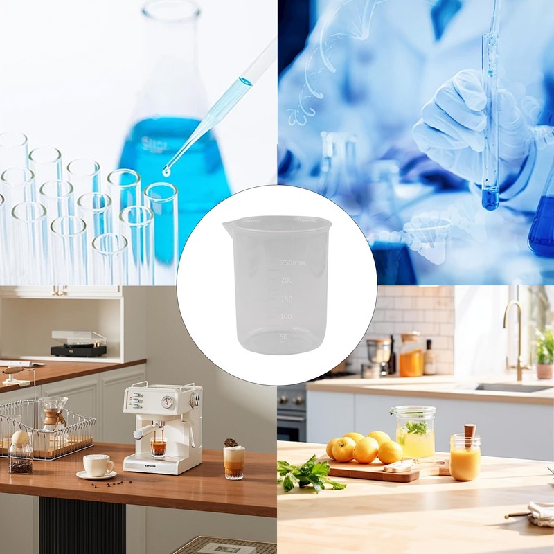 PDETVEO 4PCS Plastic Graduated Beaker Set, 1Cup/50ml, 1 Cup/100ml, 1Cup/200ml,