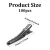 Runseaway 100Pcs 35MM Alligator Hair Clips, Silver Metal Hair Pins