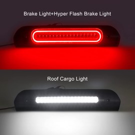 Mynoway LED 3rd Brake Light Compatible with Ram 1500 2002-2008, Ram 2500 3500 2003-2009 Red High Mount Stop Light White LED Cargo High Mount Lamp (C1 Ram 2002-2008(clear len)