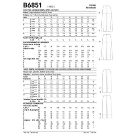 Butterick Misses' Shorts, Capris and Pants, Code B6851 Sewing Pattern Kit, Sizes 6-8-10-12-14-16-18-20-22, Multicolor
