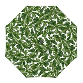 LVTXIII 9' Patio Umbrella Outdoor Printed Umbrella with Push Button Tilt and Crank for Table Market Garden Backyard Swimming Pool, 8 Ribs (Palm Green)