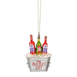 Ganz Bucket List Liquor Ice Bucket Christmas Tree Ornament 3 Inch Mutlicolor