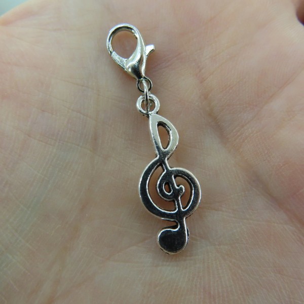 Pemby Studio TREBLE CLEF Charm Zipper Pull Keychain Add On