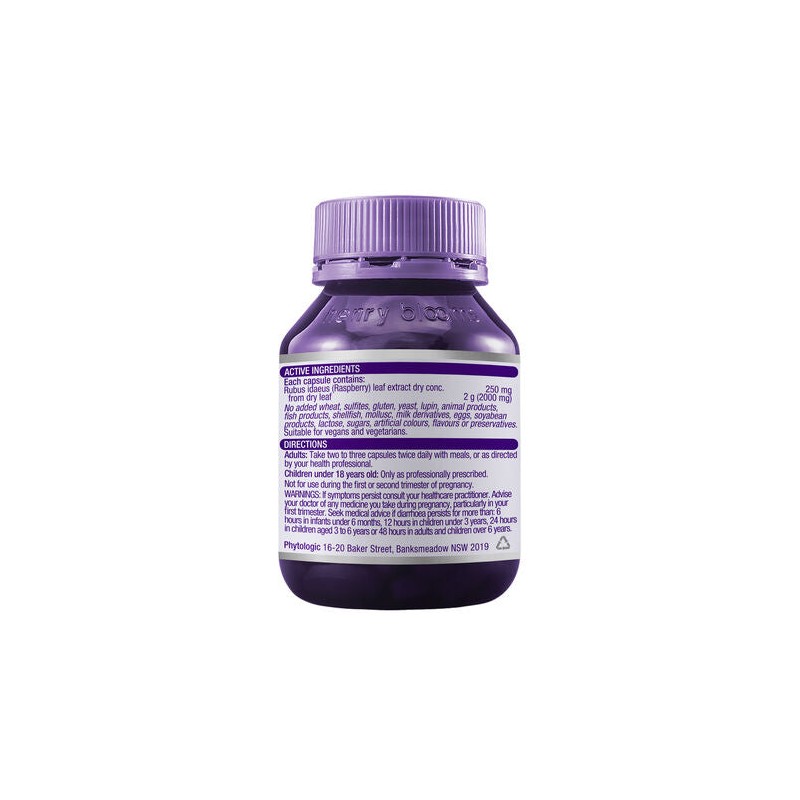Henry Blooms Raspberry Leaf 2000Mg 60 Vegetarian Capsules
