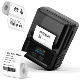 Phomemo M120 Label Maker with 3 Rolls Label Paper, Barcode Label Printer Thermal Label Printer Mini Wireless Label Maker for Retail,Office,Small Business,Compatible with Android & iOS System, Black