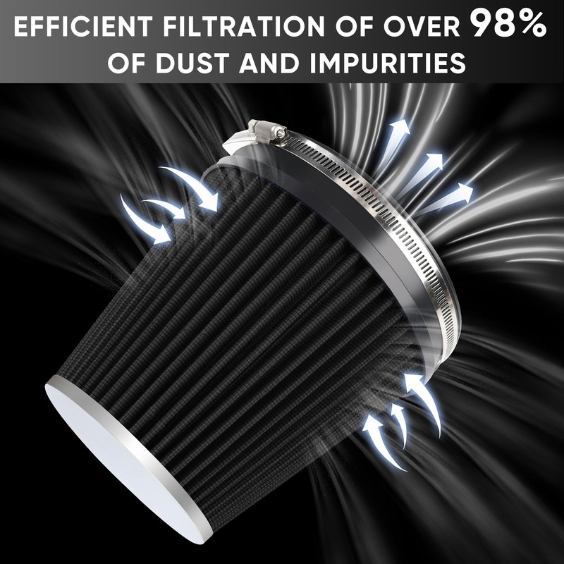 TIEVISHO 6" 152mm Cold Air Intake Filter Clamp-On Replacement High