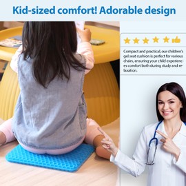 Gel Saet Cushion, Desk Chair Cushion, Small Chair Pads, Chair Pads, Seat Cushion for Chair, Chair Pillow, Tailbone Cushions for Pressure Relief (Mini-Blue)