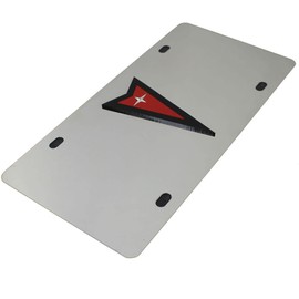 Eurosport Daytona Pontiac - Black Outline with Red, Mirror Fill -Stainless Steel License Plate-
