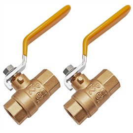 1/4" Full Port Brass Ball Valve – Lead-Free Brass Valve, Female Threaded NPT Connector, Max Pressure - 150 PSI WSP 600 PSI WOG - 1/4 inch, 2 Pack