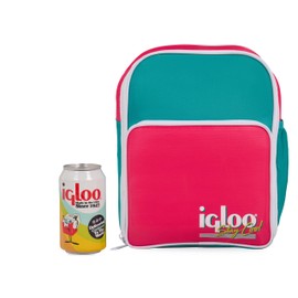 IGLOO Retro Square Lunch Bag - Jade - Insulated Cooler Bag with Shoulder Strap - Approx. 9 Litre Capacity - Space for 12 Cans