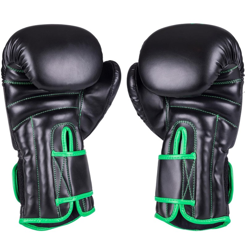OKAMI Boxing Gloves Black Rumble Black/Green (12 oz)