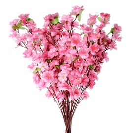 ACJRYO Artificial Cherry Blossom Flower Branches, 26inch Tall Fake Silk Flowers for Decoration 10pcs Bunches Spring Peach Blossom Silk Flowers for Vase Arrangement for Home Wedding Table Party