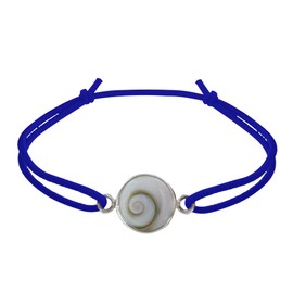 LES POULETTES JEWELS - Bracelet Elastic Link Round Saint Lucia Eye - Blue