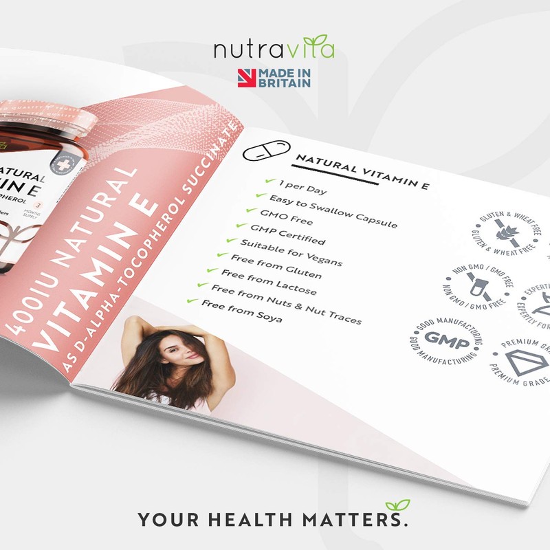 Nutravita Vitamin E 400IU D-Alpha Tocopherol – 100% Natural Vitamin