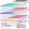 Umriox 24 Pack 12 Colors Small Zipper Pouch, Mesh Bags
