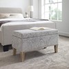 Linon Stone Upholstered Storage Stephanie Ottoman