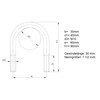 Design61 4 x U-bolts M10 x 90 mm x diameter