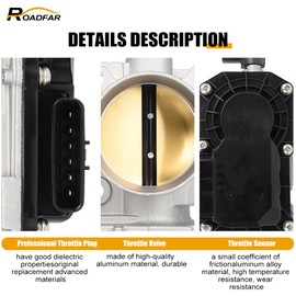 ROADFAR Electric Throttle Body 16400RYEA01 for 07-09 for Acura MDX, 13-15 for Acura RDX, 09-14 for Acura TL, 08-12 for Honda Accord, 10-11 for Honda Accord Crosstour, 12 for Honda Crosstour