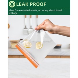 Lerine 22 Pack Reusable Freezer Bags Dishwasher Microwave Safe, Stand Up BPA Free Reusable Sandwich Bags, Leakproof Food Storage Bags for Meal Prep (Multicolor, 8Gallon 8Sandwich 6Snack)