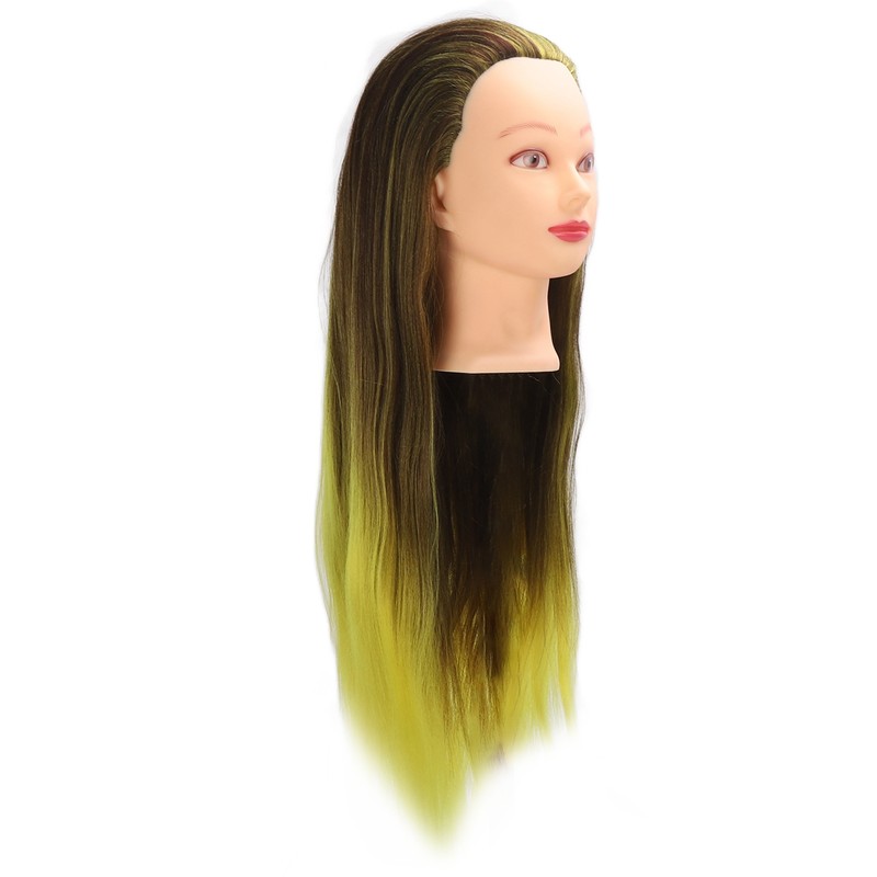 Hair Mannequin Head Simulation Ink Yellow Colour Mixture Gradient Hair