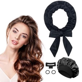 HASTHIP® No Heat Curling Rod Headband, No Heat Hair Curlers Overnight Velour Hair Curls Roller Wrap for Women with Long Hair