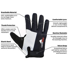 LuxoBike Cycling Gloves Bike Gloves Biking Gloves for Women - Lightweight Breathable Shock Absorbing Full Finger Sports Gloves with Touch Screen - Road Bicycle Gloves for Men
