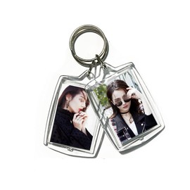 25Pcs Acrylic Photo Frame Keyring Clear Blank DIY Photo Image Keychain Wallet Friendly Picture Frame Framework Key Buckle Ring for Women and Men Rectangle Shape