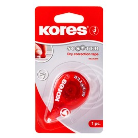 Kores - Scooter Correction Tape - No-Peeling Dry Correction Tape Roller with Wheel Guide, Ergonomic - School Supplies, Stationery Supplies - Single Pack 8m x 4.2mm