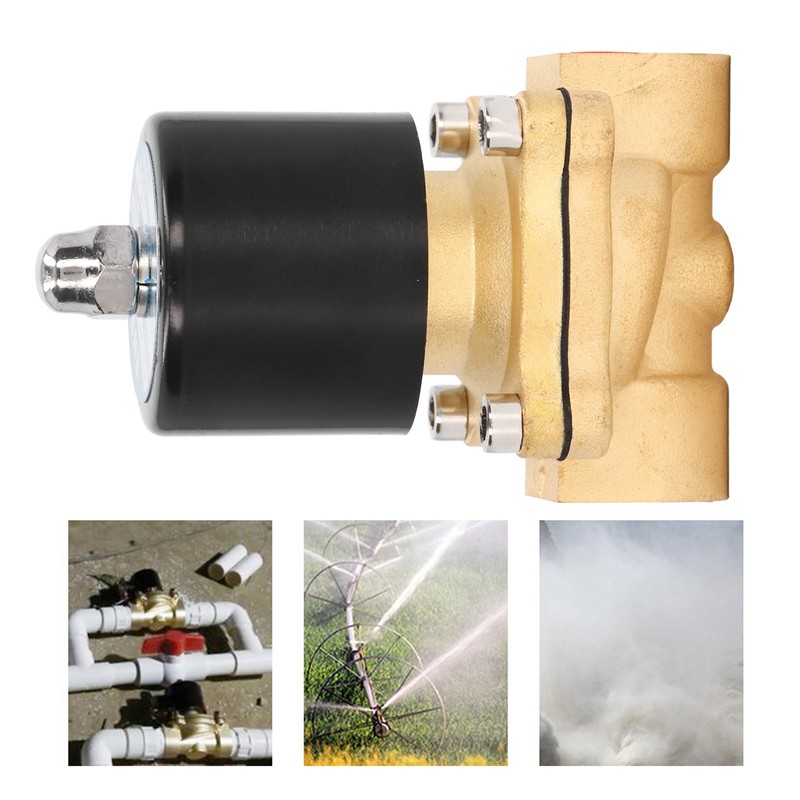 Electric Solenoid Valve Brass Structure Copper Coil 1 Way Flowing