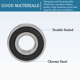 QUARKZMAN 6204-2RS 20 x 47 x 14 mm Ball Bearings x 2 Pieces Chrome Steel with Good Load Capacity Double Sealed for DIY Projects