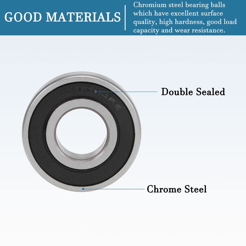 QUARKZMAN 6204-2RS 20 x 47 x 14 mm Ball Bearings