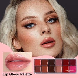 Paleta De Labios 12 Colores Maquillaje Labial Mate De Larga Duración Con Estuche Compacto De Brillo Labial Para Hija, Esposa Y Madre