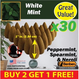 Benben Home & Lifestyle White Mint Benben US Incense 30xBackflow ~Vegan~ High Fragrance