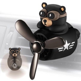 Bear Pilot - Ambientador de coche, bonito difusor de coche, hélice giratoria, salida de aire, ambientadores de aromaterapia, accesorios de coche, ambientadores automotrices para automóviles (estilo fresco)1