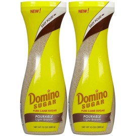 Domino Light Brown Sugar 10 Ounce Pack of 2 Pourable Sugar 2 Pack