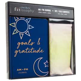 Fitlosophy FK-24417 Goals and Gratitude AM PM Guided Journal Kit with Hot/Cold Compress, 2pcs