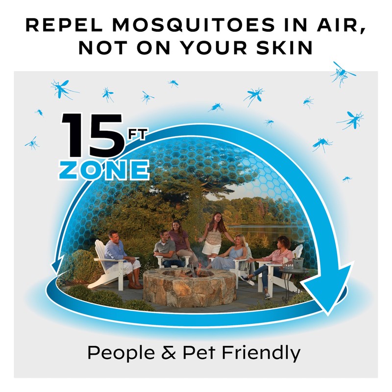 Thermacell Mosquito Repeller Patio Shield; Includes 12-Hour Refill; 15 Foot