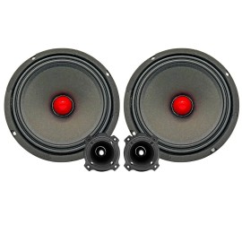 Replacement 6.5" Inch Mid-Range Pro Audio Car Speakers 1600W Max 4 Ohms 2.8" Super Tweeter 2 Pieces Model D0100H7IJ86speaker: MR6.5-4oHMX2Pcs+TW-BULLET180X2Pcs