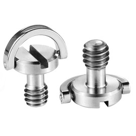 SMALLRIG Camera Mounting Screw with D Shaft D-ring 1/4"-20 Mounting Screw for Camera Tripod, Quick Release Plate (D-Ring Pack of 2) - 838