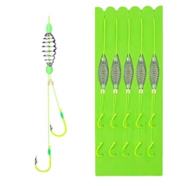 Fishing Hooks, Pack of 5/10 Carp Fishing Bait Hooks, Carp Fishing Bait Hooks, Trap, Luminous Hooks, Fishing Feeders, Carp Hooks with Fluorescent Hooks for Grass Carp, Chub
